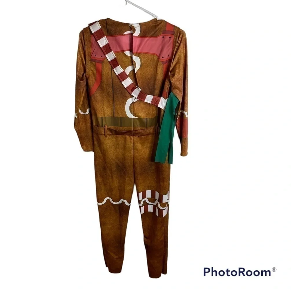 Fortnite Gingerbread Costume Child’s Large W/ Mask Bodysuit Halloween Cosplay